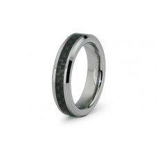 Tungsten Carbide Ring with Carbon Fiber Inlay 5mm